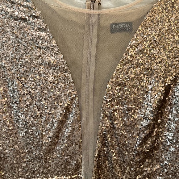 Gold Sequin Party Dress - Picture 2 of 5